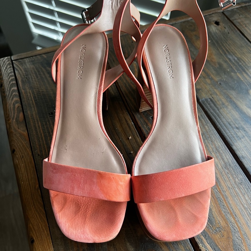 Nordstrom Coral Suede Heels